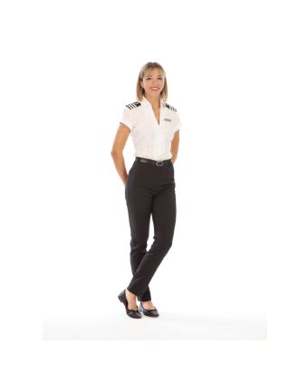 Women's Cap Sleeve V-Neck Epaulet Blouse
